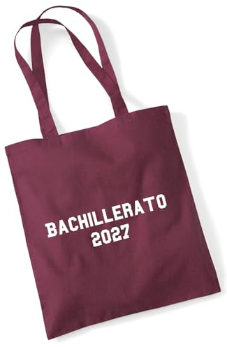 Huuraa Einkaufsbeutel Bachillerato 2027 Abschluss Spanien Geschenk 10 Liter Burgundy Baumwolle Bachillerato 2027 Überraschung
