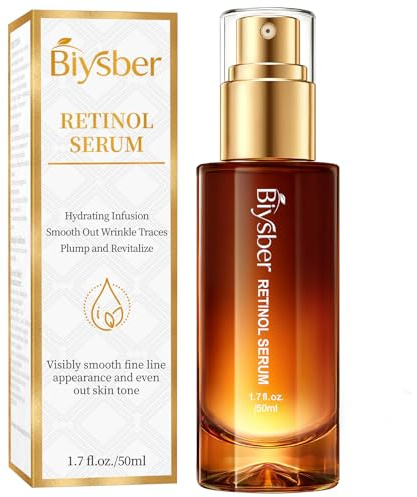 BIYSBER Retinol Collagen Serum for Face: Anti Aging &Anti Wrinkle Repair Peptide Serum with Hyaluronic Acid to Boost Hydration- Day/Night Facial Firming Neck Skin Care for Women