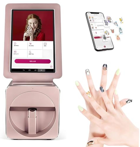 3D-Nageldrucker, intelligenter Nageldrucker, KI erkennt Medienkontur, unterstützt Heimwerker/App/WLAN/USB, für Kinder/Nagelstudio/Maniküre/Nagel-Enthusiasten