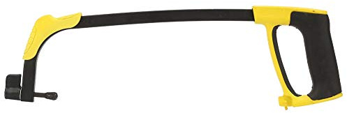 Cadre de scie à métaux en acier inoxydable, outil d'entretien de poignée en caoutchouc et en plastique ergonomique robuste pour les projets de bricolage, travail du bois, coupe du