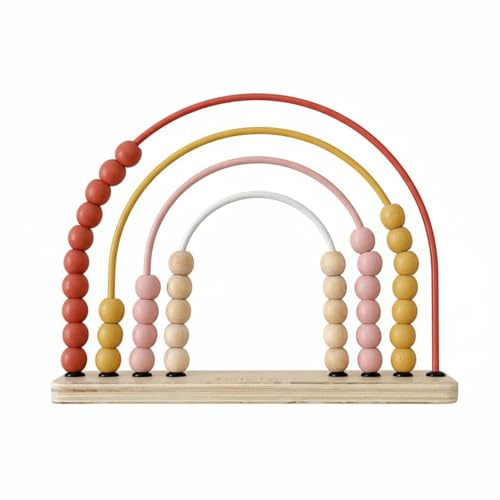 predolo Regenbogen Rechenrahmen fördert Zahlenverständnis Child-Centered Zählspielzeug spielerisches Lernen Rechenrahmen für Grundschüler, Vorschule, Pink+Regenbogen