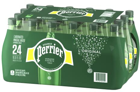 Perrier Agua Mineral con Gas 24x50cl | Agua con gas en pack formato pequeño ideal para consumo individual, refresco natural para cualquier momento