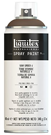 Liquitex Professional Spray Paint - Acrylfarbe, Farbspray auf Wasserbasis, lichtecht, Raw Umber 6 400ml Acrylspray