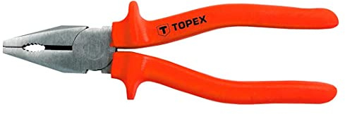 TOPEX Universal Kombizange Elektrikerzange 160 mm, 1000 V Ergonomischer | Rutschfester Griff, Gehärtete Backen, Zange Haushalt, Werkstatt, Für Heimwerker und Profis, Rot