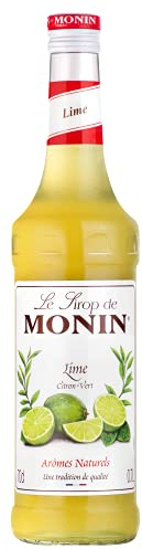 Monin Botella de jarabe de lima de 70 cl, saborizante de jarabe de lima para cócteles