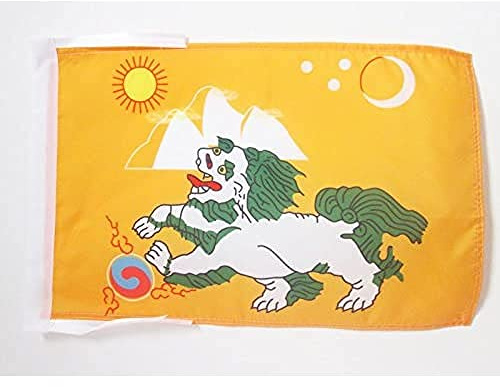 AZ FLAG Bandera Tibet 1920-1925 45x30 cm Tibetana Poliéster 100D Cuerdas | Uso interior y exterior Enseña costuras dobles y bordes reforzados