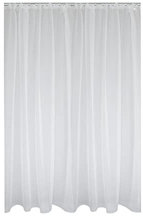 Haus und Deko Voile Dekoschal Gardine Emotion weiß 140 x 175 cm Organza Vorhang Kräuselband klassisch transparent kurz mittel oder lang Store Gardinenvorhang Wohnzimmer Schlafzimmer