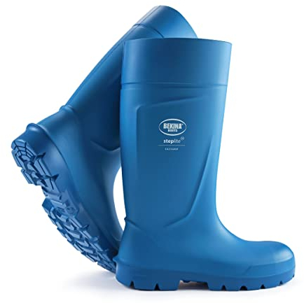 Steplite Easygrip S4 Sicherheitsstiefel für Herren und Damen mit Stahlkappe, rutschfeste Arbeitsstiefel beständig gegen chemische Reinigungsmittel, Lebensmittelindustrie, isolierend, blau EU 42