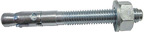 allfa 725001080 Stahlanker mit ETAG 001 Zulassung, verzinkt, M10 x 80 mm, 50 Stück
