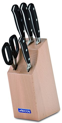 ARCOS Ensemble de Couteaux 5 Pièces en Acier Inoxydable Nitrum – Couteau de Cuisine Professionnel avec Poignée Ergonomique en Polyoxyméthylène POM – Série Riviera, Couleur Noire | Couteaux de cuisine professionnels. Manche ergonomique en polyoxyméthylène POM. Série Riviera. Noire.