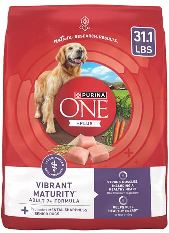 Purina ONE High Protein Dry Senior Dog Food Plus Vibrant Maturity Adult 7 Plus Formula - 31.1 lb. Bag