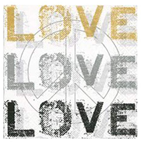 Servietten 20 St. 33x33cm LUNCH / LOVE MEETS PEACE / Paper+Design
