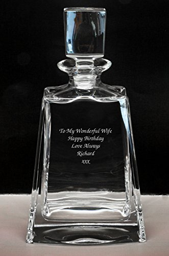 County Engraving Personalised Decanter 24% Lead Crystal Medium Bohemia Glass Decanter, Engraved - Enter Your Own Custom Text