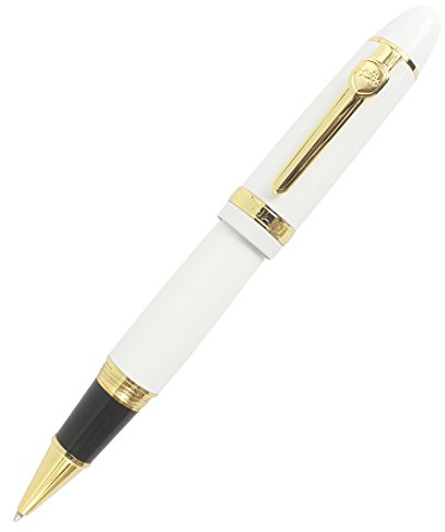 Gullor schwerer großer Tintenroller 159, Goldkante, schwarze Tinte (0,7 mm), weiß