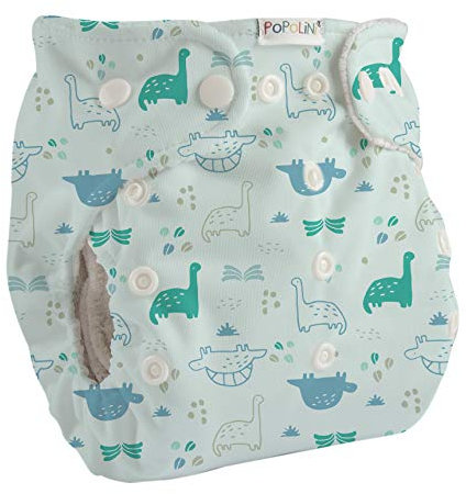 Popolini ?berhose Snap2Fit 4-15kg ?berhose f?r Stoffwindeln (Dino hellblau)