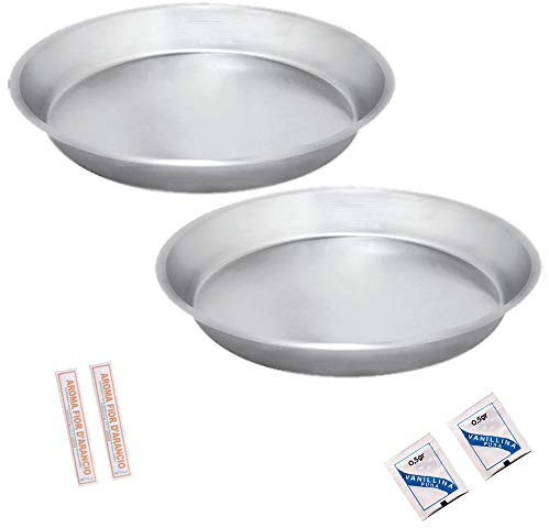 Nobile Cookcare x 2 ruoto pastiera napoletana da 24cm con aromi fiori d'arancio e vanillina kit pastiere tortiera conica alluminio per crostate stampo per torte salate