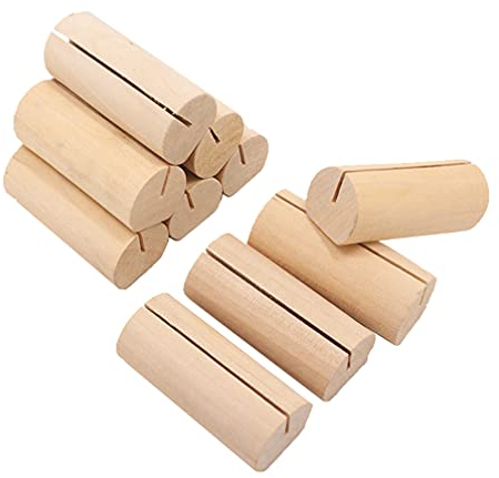STOBOK 10Pcs Holz Platz- Kartenhalter Tisch Zahlen Halter Stehen Memo Foto Bild Hinweis Clip Halter für Hochzeit Geburtstag Party Decor