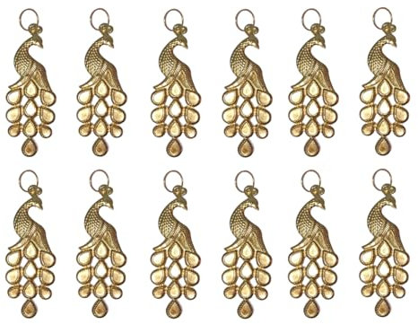 EliteKoopers 12Pcs Peacock Hanging Pendant Valentine Decoration Christmas Ornaments for Xmas Trees, Window, Wall, Indoor & Outdoor Decorations