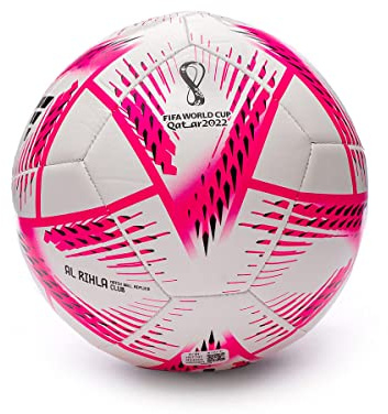 adidas FIFA World Cup Qatar 2022 Club, Ball, Weiß-Team Shock Pink-Schwarz