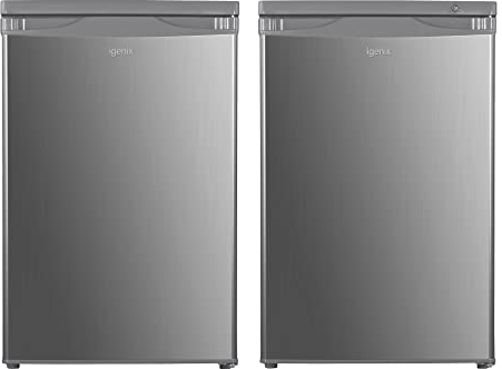 Igenix Freestanding Under Counter Larder Fridge & Freezer Set, Reversible Doors, 55cm Wide, Inox