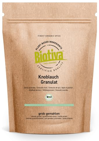 Knoblauch Granulat Bio 250g - ohne Zusatzstoffe - geprüft und abgefüllt in Deutschland - Biotiva