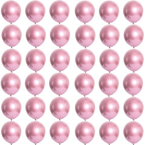Kleine Luftballons Metallic Baby Pulver 5 Zoll für Party Glänzende,36 Stück Mini Metallisches Chrom Latex Luftballons Helium Ballons für Geburtstag,Hochzeit,Babyparty Graduierung Weihnachts Dekor