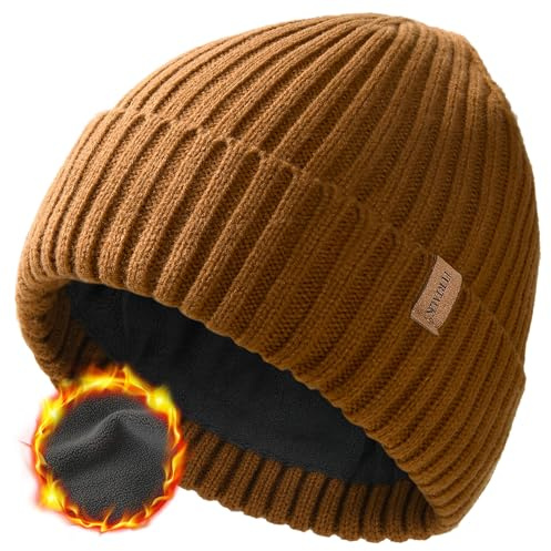 FURTALK Unisex Winter Beanie Grobstrick Mütze mit weiches Fleecefutter Warm Wintermütze für Herren und Damen