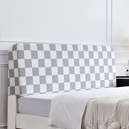 Generic Kariertes Kopfteilkissen Wandkissen Rechteckig Leserückenlehne Tagesbettrolle Abnehmbarer Gepolsterter Bezug Lendenwirbelstütze Für Schlafsaal Etagenbett,C,with headboard 63/160cm