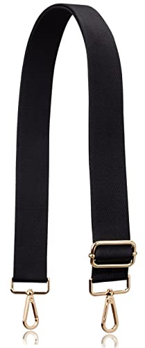 Allzedream Handtasche Riemen verstellbarer Ersatz Umhängetaschen Breite Taschengurte (Schwarz-Gold Hardware)