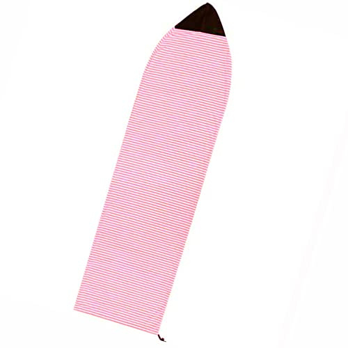 51buyoutgo Surfboard Sock Cover, 6ft Quick Dry Stretch Surfboard Bag with Drawstring Closure & Padded Nose Protector Surfing Accessories 180X50CM Pink