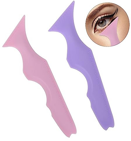 2 pcs Modèle de Guide D'eye-Liner, 5 en 1 Aide au Maquillage, Silicone Eyeliner Stencils Eyeliner Guide Modèle Multifonctionnel, Pochoirs Eyeliner Réutilisable, pour Maquillage pour les Yeux Lèvres