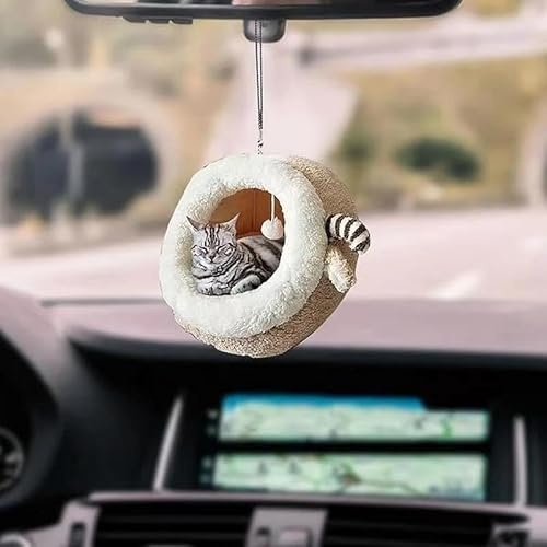 2 Stück Lustige Nette Katze Auto Hängen Anhänger mit Bunte Ballon,Süße Katze Hund Rückspiegel Ornament Auto Rickspiegel Deko Auto Dekoration Niedlicher Tier Autospiegel Anhänger Auto innendekoration