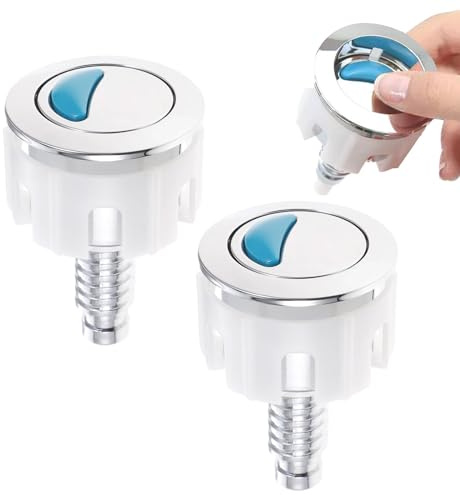 Avtytsda 2Pcs Toilet Flush Buttons Replacement, Dual Flush Toilet System Push Button Parts for Bathroom Toilet Concealed Cable Water Tank Repair