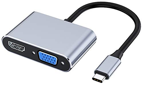 Adaptador Multipuerto VGA de USB C a 4K Adaptador USB-C HUB Tipo C Convertidores para Videoproyectores Adaptador de Puerto para Pro