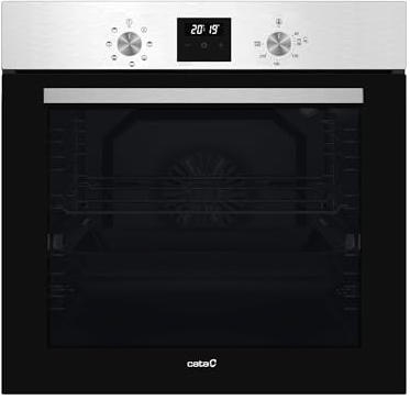 Cata Horno Multifunción Digital MDS 8007 X con 7 Funciones. Diplay Digital. Capacidad 80 L. Puerta Panorámica Full Glass. Iluminación Interior. Acabado en Inox y Cristal Negro