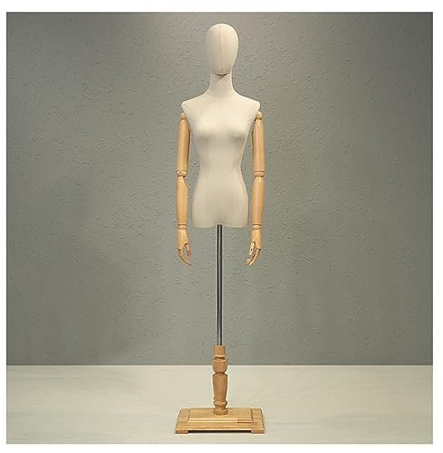 ZBJDX Weibliche Schaufensterpuppen Kleiderform, Schaufensterpuppen Torso Mit Quadratischer Basis, Hochzeitskleid SchaufensterpuppenstäNder FüR EinzelhandelsgeschäFte Mit Bekleidung,Natural,B