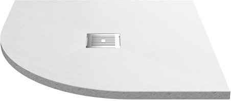 Balterley 900 x 900 mm Quadrant Shower Tray, Slimline Shower Trays, Durable Stone Resin Base Trays for Bathroom Enclosure Cubicle, Lightweight Quadrant Shapes Tray for Wetroom Showers (Slate White)