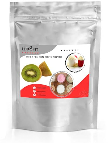 Luxofit Whey Eiweiß Pulver, Proteinpulver mit L-Carnitin, fruchtiger Geschmack, geeignet für Muskelaufbau, schnelle und einfache Zubereitung, Made in Germany (1 Kg, Kiwi)