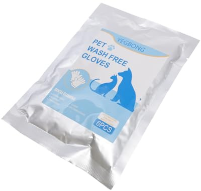 Happyyami 6 Pcs Pet Wash-free Cleaning Gloves Dog Grooming Gloves Waterproof Silicone Bathing Mitts for Cats and Dogs for Pet Owners