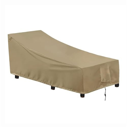 XHDZSW Gartenliege Abdeckung | Abdeckung Für Sonnenliegen | Wasserdicht Sonnenliege Schutzhülle | Winddicht Abdeckung Für Deckchair | Für Garten Rattan Terrasse Möbel (208x76x79x41cm,Khaki)