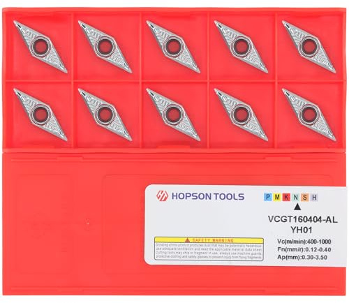 Hopson Tools VCGT160404-AL Wendeplatten, HM Wendeschneidplatte für die Bearbeitung von Aluminium oder von Buntmetallen, 10 Stück