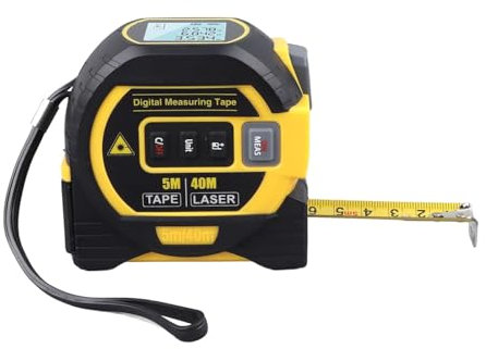 Buyohlic Mètre ruban laser 3 en 1, outil de mesure laser de 50 m, ruban à mesurer de 5,8 m
