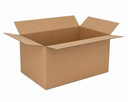 Faltkarton 430x350x320 mm Einwellig Braun | Extra Stark Versandkarton für Versand | Quadratisch Versandkarton (20)