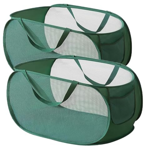 2er Pop-Up Wäschekorb faltbar 36x36x58cm – mit Henkel, Camping & Reisen