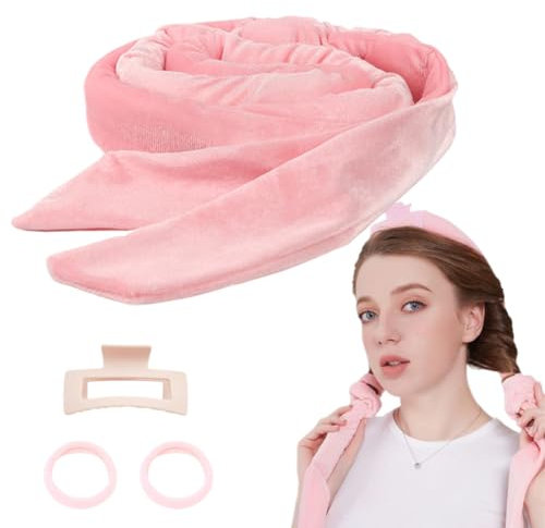 Fibbia senza calore, 4 pz Velluto Rullo per Capelli Senza Calore Heatless Curling, Capelli Senza Calore Heatless Hair, Fascia per bigodini senza calore, Fibbia Senza Calore