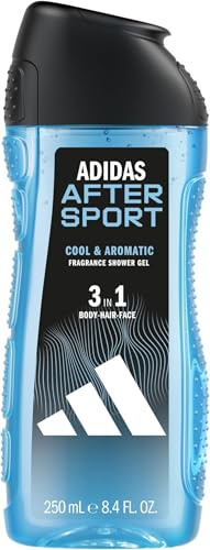 adidas 3in1 After Sport Duschgel für ihn, mit aromatisch-frischem Duft, 250 ml (Packung mit 5)