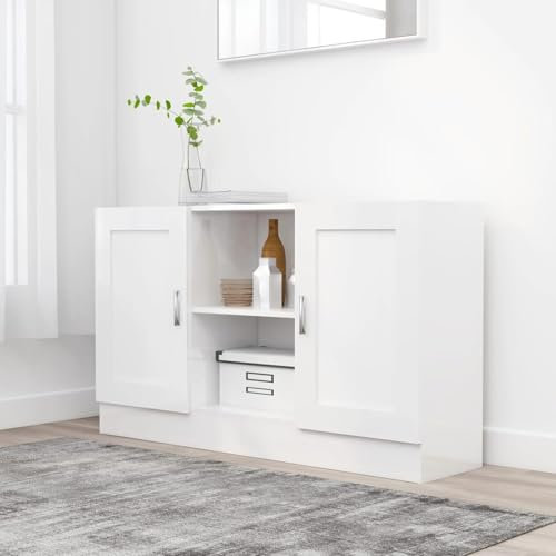 Xichuzi Sideboard Weiß 120x30,5x70 cm Holzwerkstoff, Kommode Schlafzimmer, Kommoden & Sideboards, Wohnzimmerschrank, Flur Kommode, Zimmer Möbel - 802777