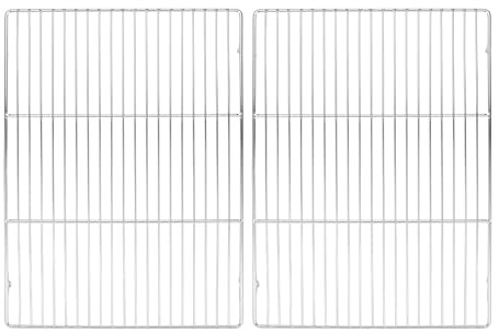 M METERXITY 2-Pack Cooling Rack, 20 x 12 Stainless Steel Baking Rack for BBQ/Cooking/Roasting/Grilling/Steaming/Drying, Wire Cooling Rack for Baking [Silver] | Baking, Wire, BBQ, Cooking, Roasting, Grilling, Steaming, Drying