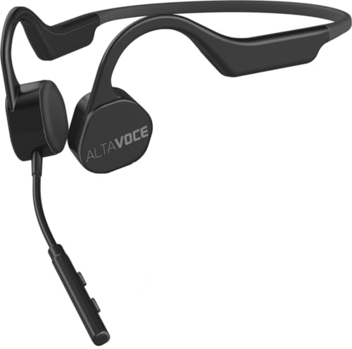 Alta Voce Casque à Conduction osseuse Alta Vibes Pro Bluetooth, avec Micro, câble de Recharge USB-C et Bouchons d'oreilles, Bluetooth 5.3, Utilisation Professionnelle (Noir, Standard)