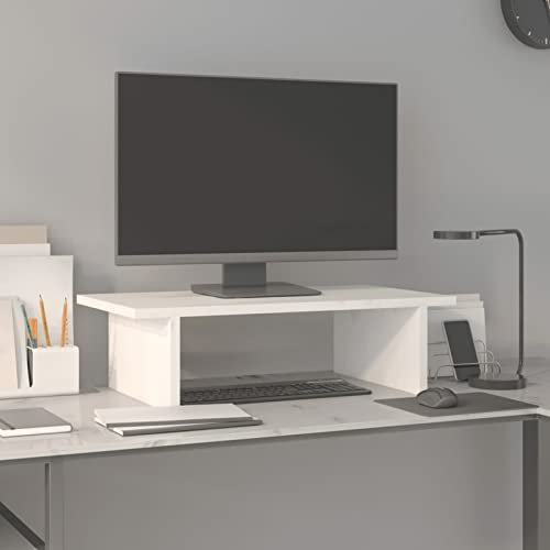 Xichuzi Monitorständer Weiß 50x27x15 cm Massivholz Kiefer, Monitor Erhöhung, Schreibtischaufsatz, Monitor Erhöhung Schreibtisch, Bildschirm Erhöhung, Schreibtisch Regalaufsatz - 813975